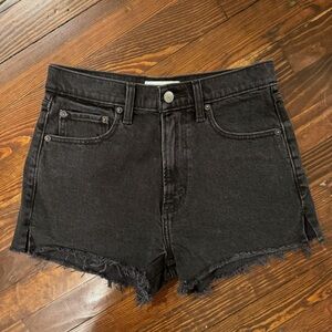 Abercrombie & Fitch The Mom Short High Rise Black Denim Shorts - size 25
